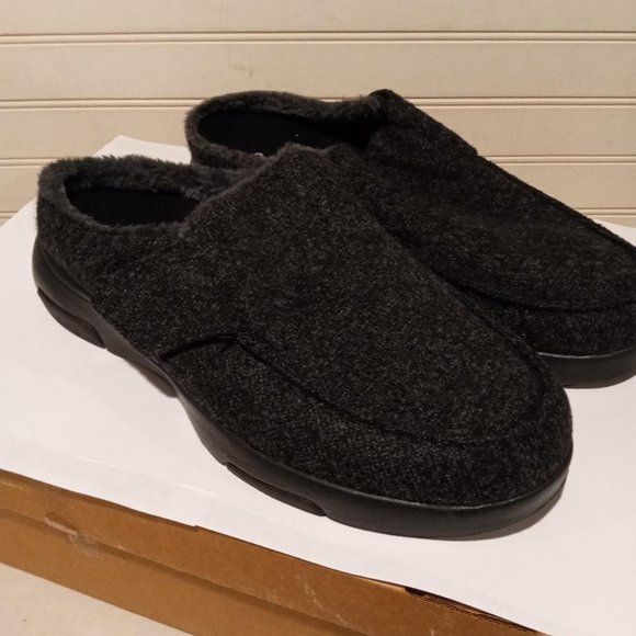 Brand New Men's Ortho Comfort Knitt Slippers Size 11.5  Color Gray - Picture 1 of 4